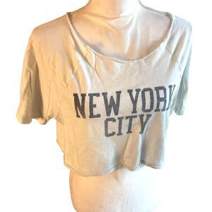 Aeropostale Womens Y2K Graphic NEW YORK CITY Crop Top Sz S Casual Boyfriend Fit